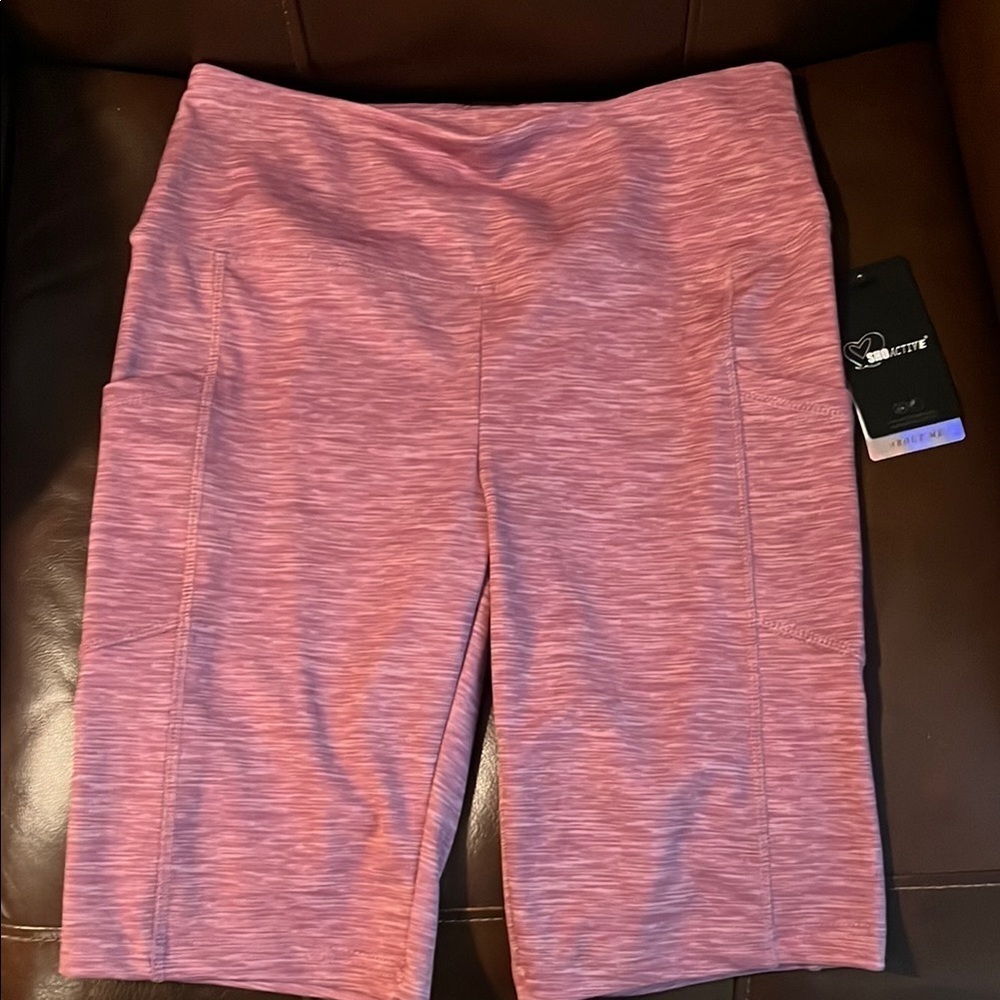 ShoActive Pink Bike Shorts with Stretchy Fabric Size Large